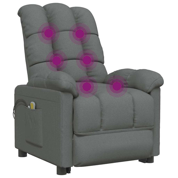 Massagesessel Elektrisch Dunkelgrau Stoff
