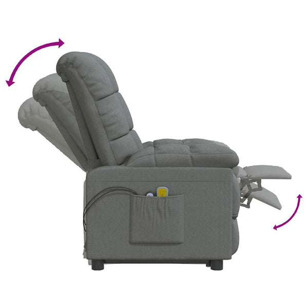 Massagesessel Elektrisch Dunkelgrau Stoff