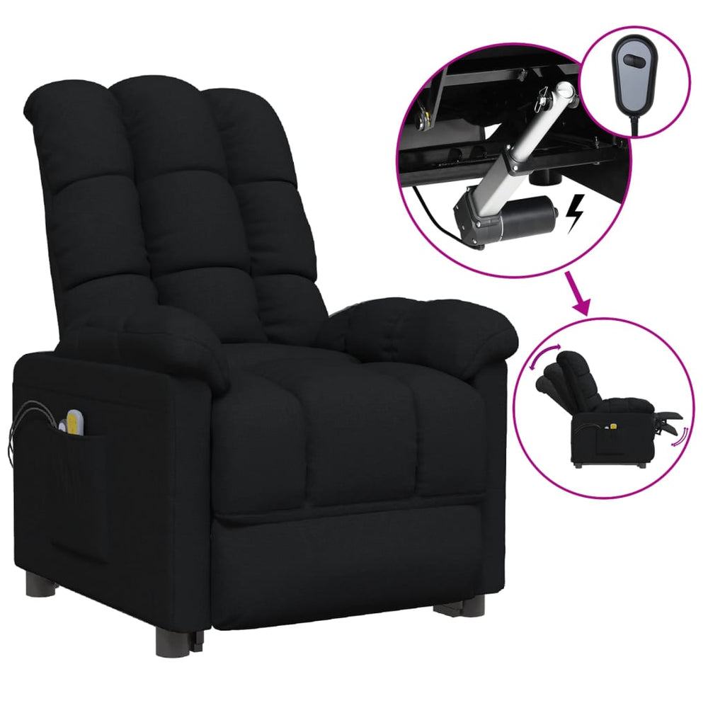 Massagesessel Elektrisch Schwarz Stoff