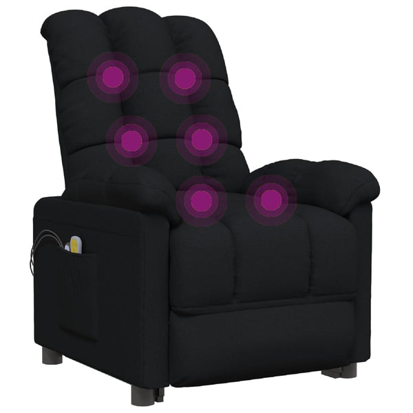 Massagesessel Elektrisch Schwarz Stoff