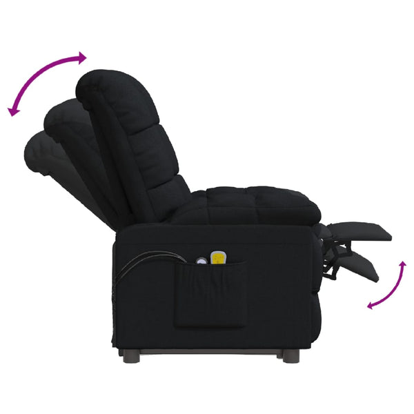 Massagesessel Elektrisch Schwarz Stoff