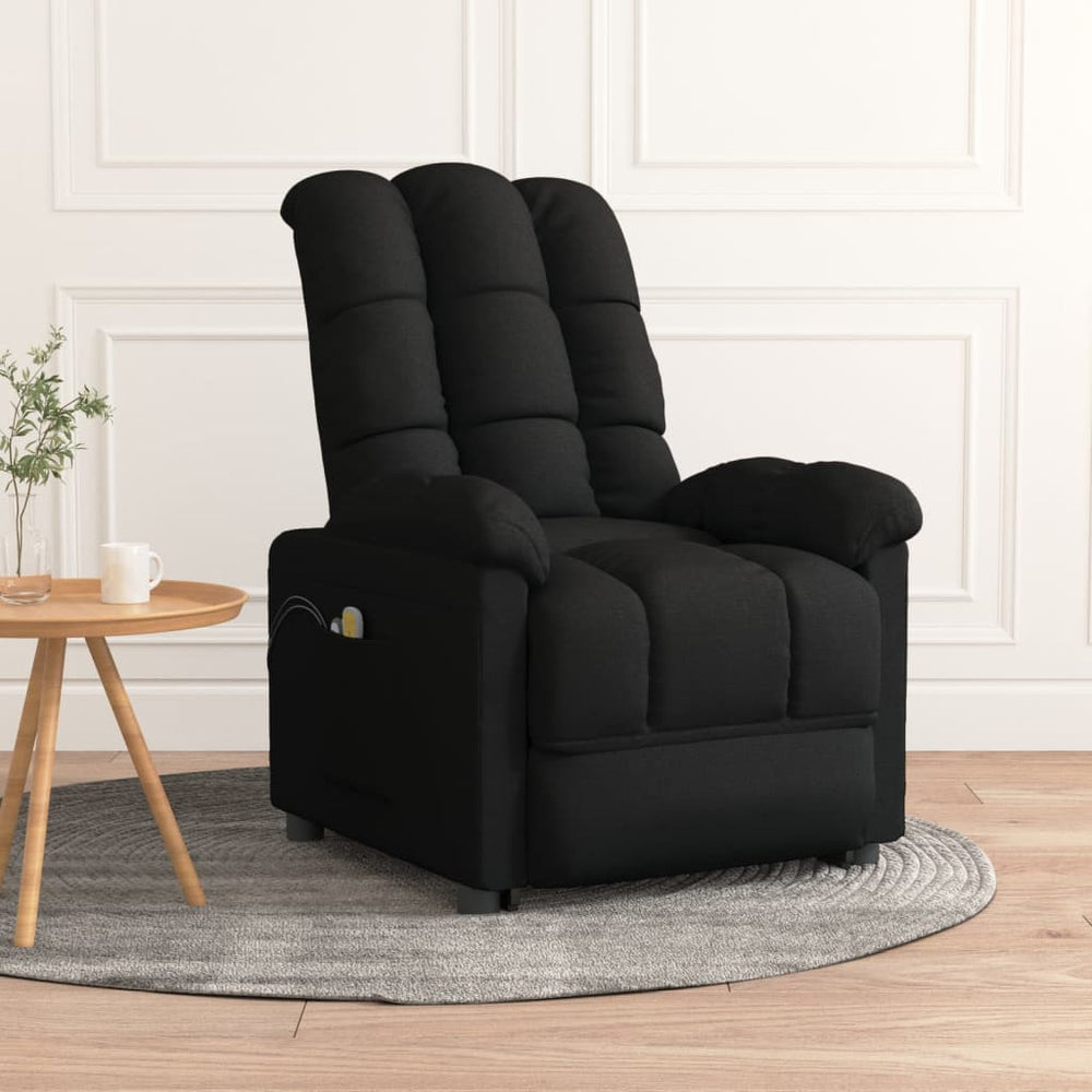 Massagesessel Elektrisch Schwarz Stoff