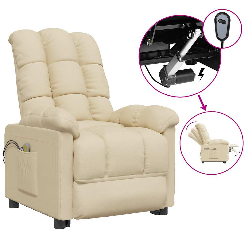 Massagesessel Elektrisch Creme Stoff