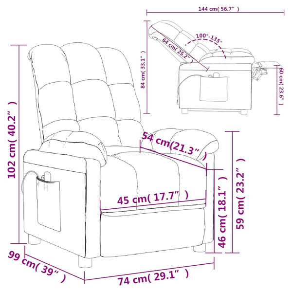 Massagesessel Elektrisch Creme Stoff