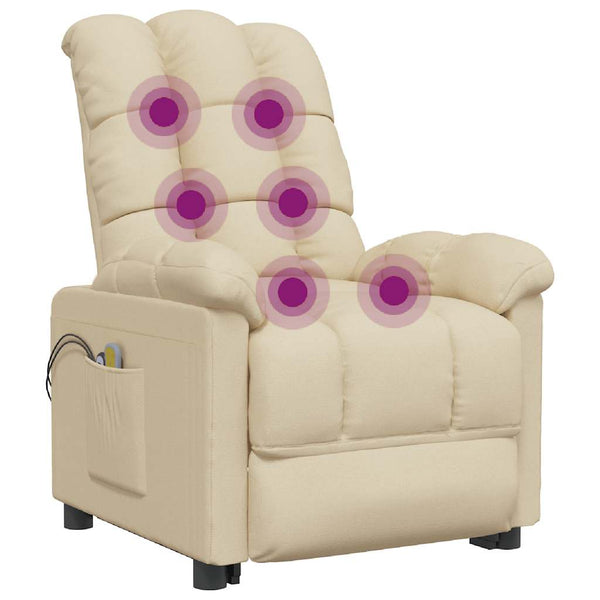 Massagesessel Elektrisch Creme Stoff