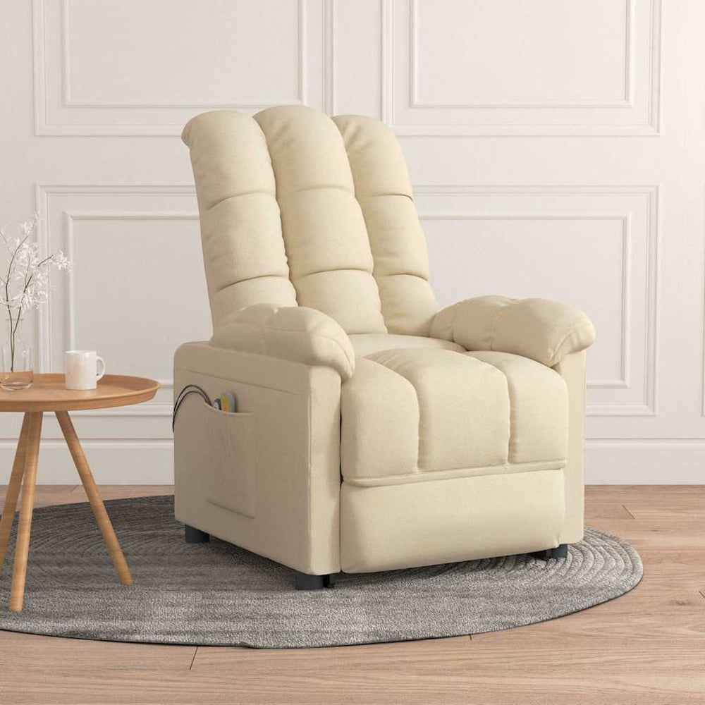 Massagesessel Elektrisch Creme Stoff
