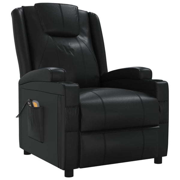 Massagesessel Elektrisch Schwarz Kunstleder