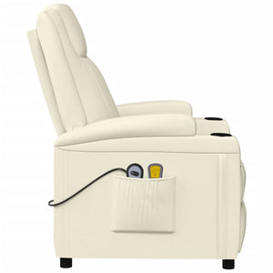 Massagesessel Elektrisch Cremeweiß Kunstleder