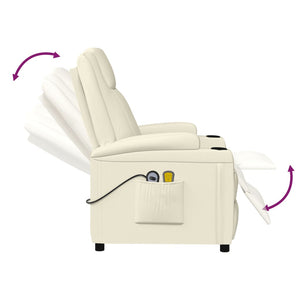 Massagesessel Elektrisch Cremeweiß Kunstleder