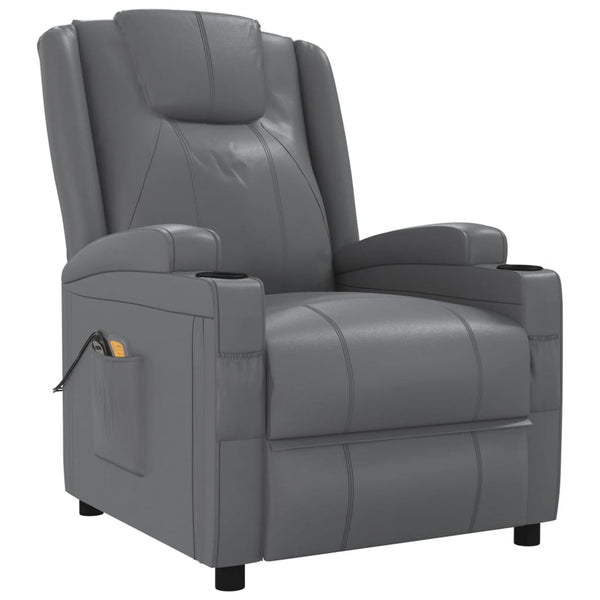 Massagesessel Elektrisch Anthrazit Kunstleder