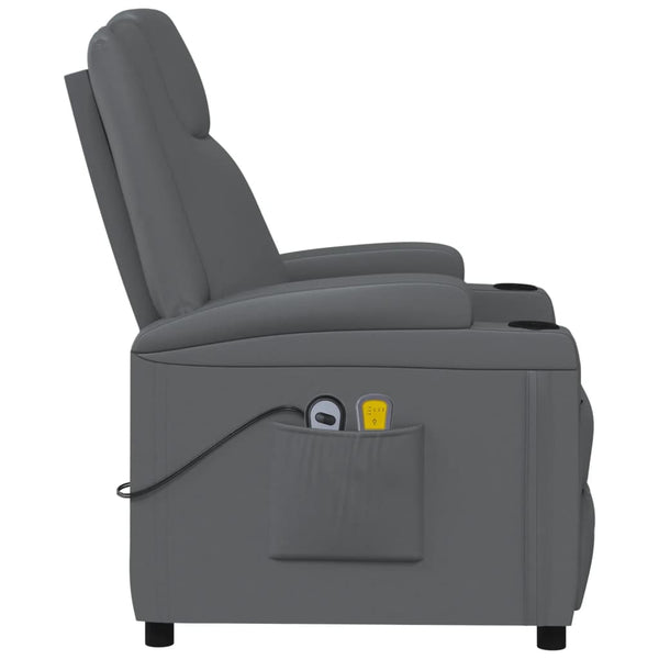 Massagesessel Elektrisch Anthrazit Kunstleder