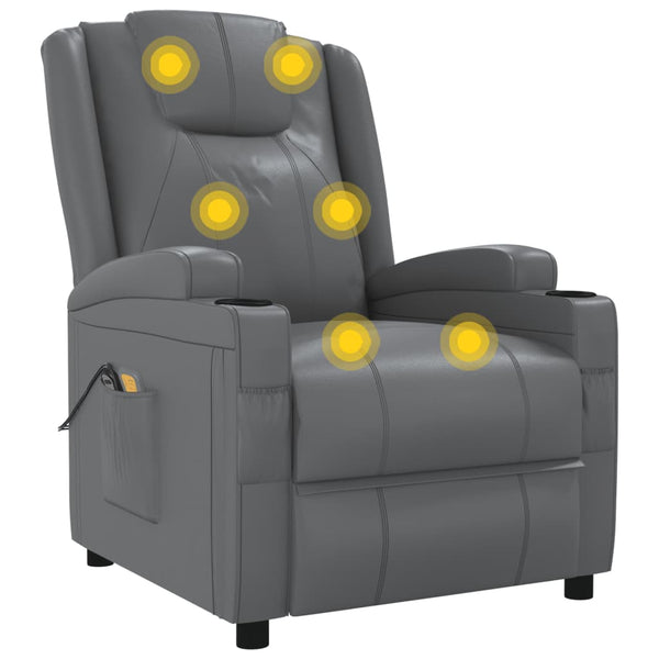 Massagesessel Elektrisch Anthrazit Kunstleder