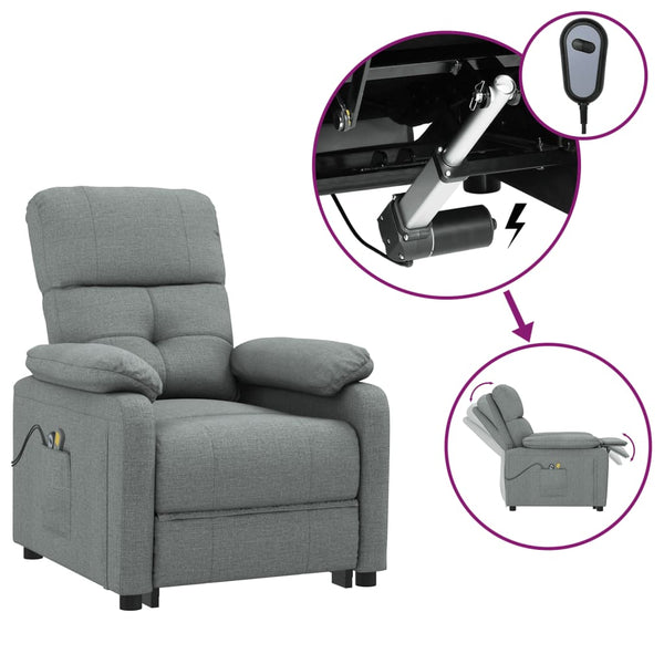 Massagesessel Elektrisch Dunkelgrau Stoff