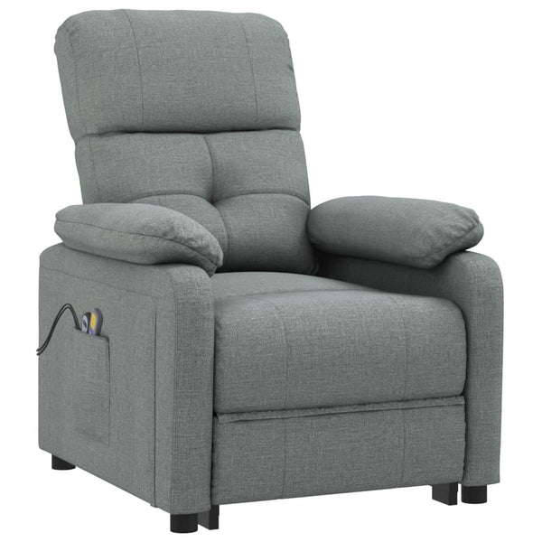 Massagesessel Elektrisch Dunkelgrau Stoff