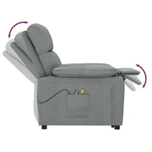 Massagesessel Elektrisch Dunkelgrau Stoff