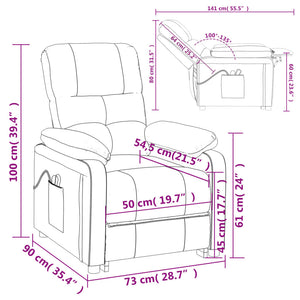 Massagesessel Elektrisch Schwarz Stoff