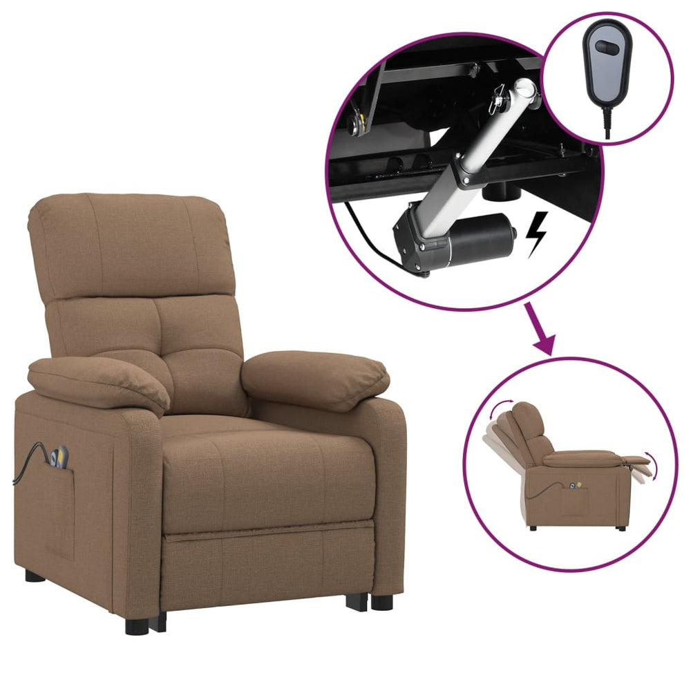 Massagesessel Elektrisch Braun Stoff