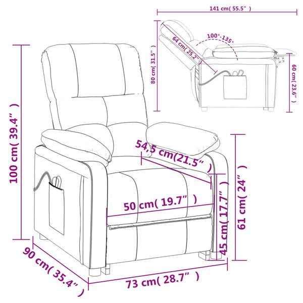 Massagesessel Elektrisch Braun Stoff