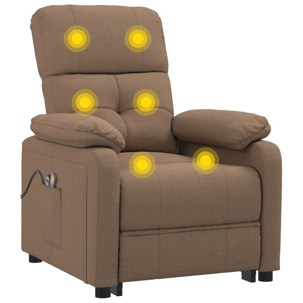 Massagesessel Elektrisch Braun Stoff