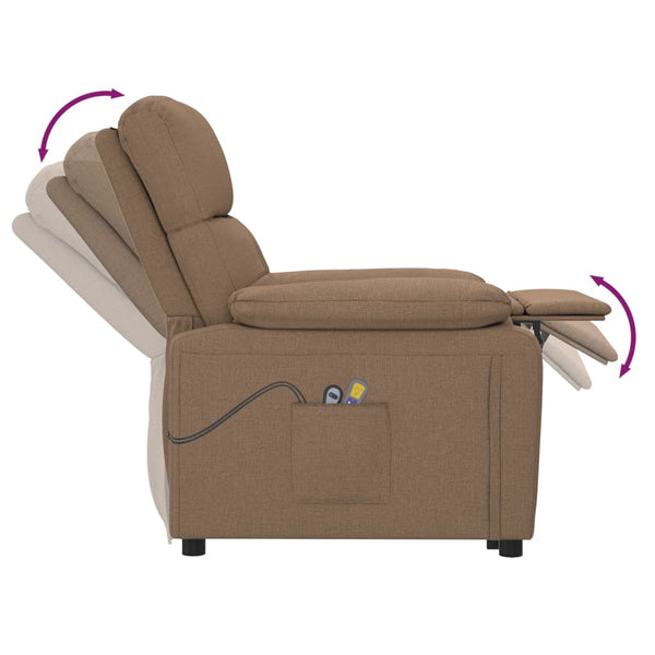 Massagesessel Elektrisch Braun Stoff