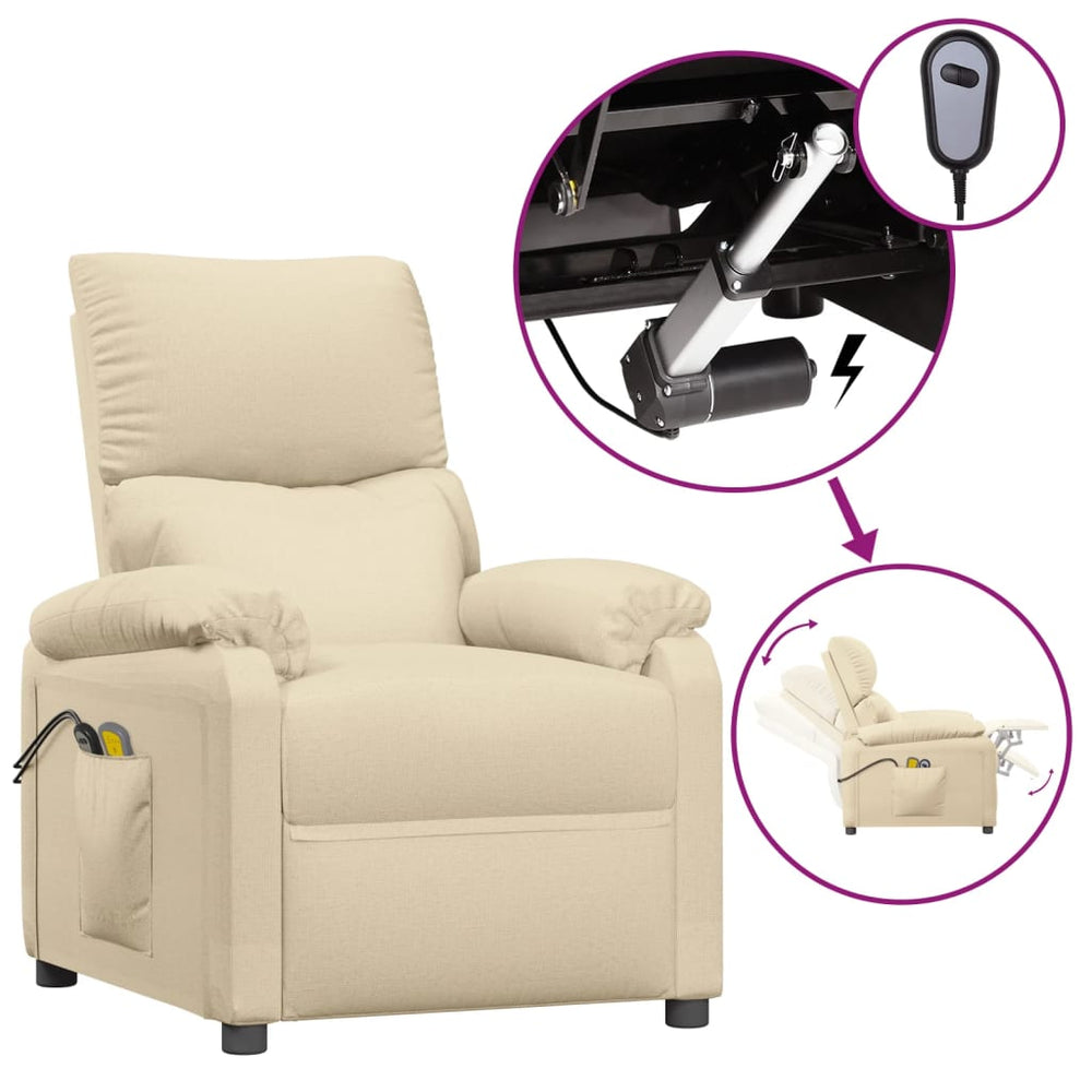 Massagesessel Elektrisch Creme Stoff