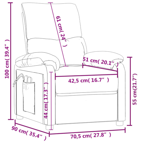 Massagesessel Elektrisch Creme Stoff