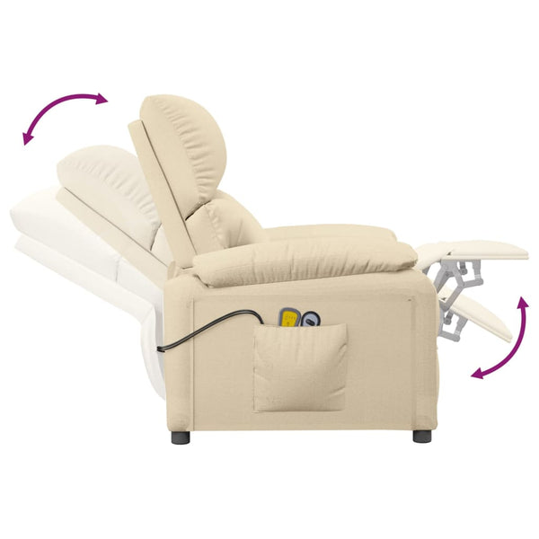Massagesessel Elektrisch Creme Stoff