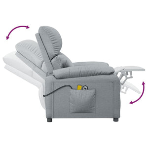 Massagesessel Elektrisch Hellgrau Stoff