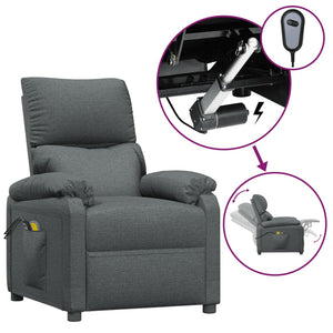Massagesessel Elektrisch Dunkelgrau Stoff
