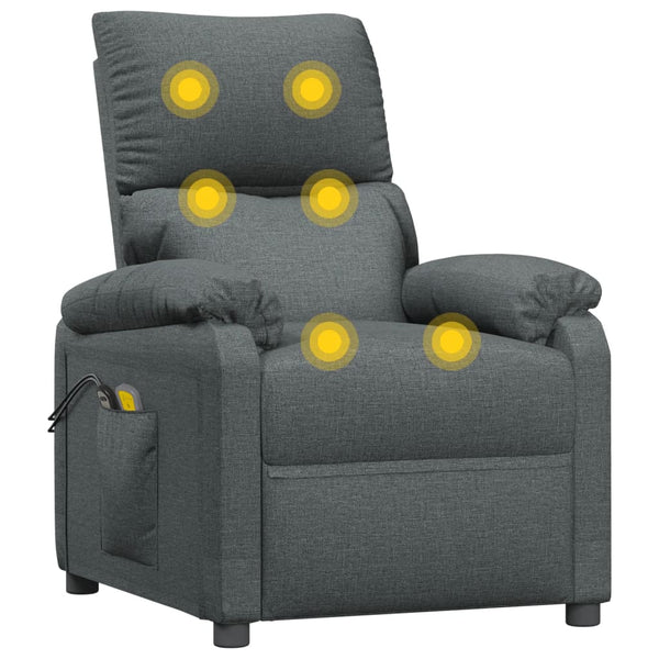 Massagesessel Elektrisch Dunkelgrau Stoff