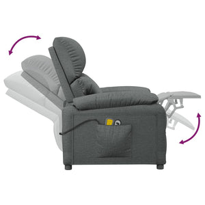 Massagesessel Elektrisch Dunkelgrau Stoff