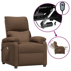 Massagesessel Elektrisch Braun Stoff