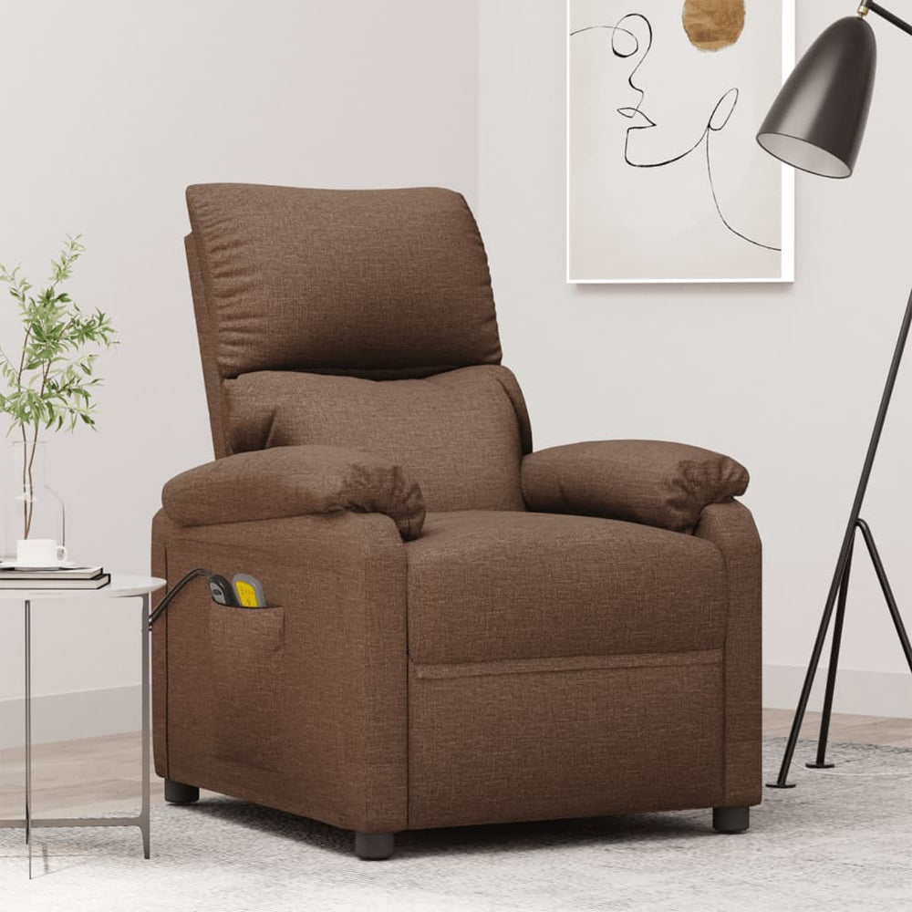 Massagesessel Elektrisch Braun Stoff