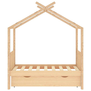 Kinderbett Kiefer Massivholz mit Schublade 70x140 cm