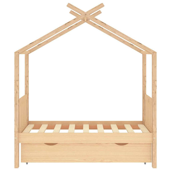 Kinderbett Kiefer Massivholz mit Schublade 70x140 cm