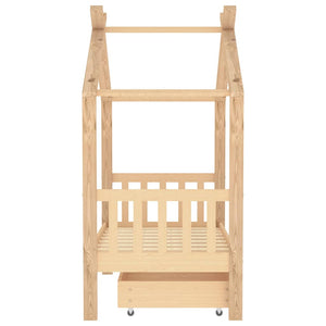 Kinderbett Kiefer Massivholz mit Schublade 70x140 cm