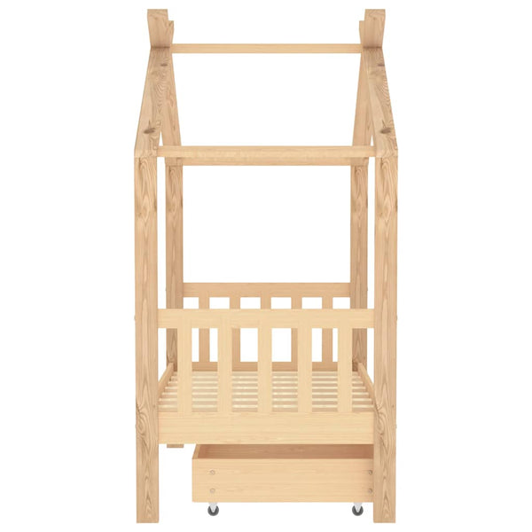 Kinderbett Kiefer Massivholz mit Schublade 70x140 cm