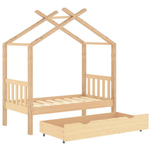 Kinderbett Kiefer Massivholz mit Schublade 70x140 cm