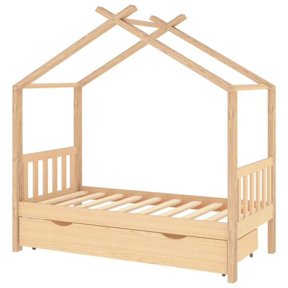 Kinderbett Kiefer Massivholz mit Schublade 80x160 cm