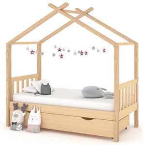 Kinderbett Kiefer Massivholz mit Schublade 80x160 cm