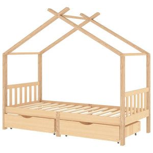 Kiefer Massivholz Kinderbett 90x200 mit Schubladen