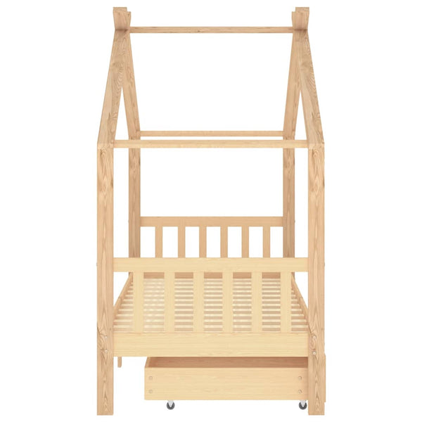 Kiefer Massivholz Kinderbett 90x200 mit Schubladen
