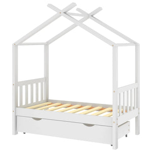 Kinderbett mit Schublade Kiefer Massivholz 70x140 cm