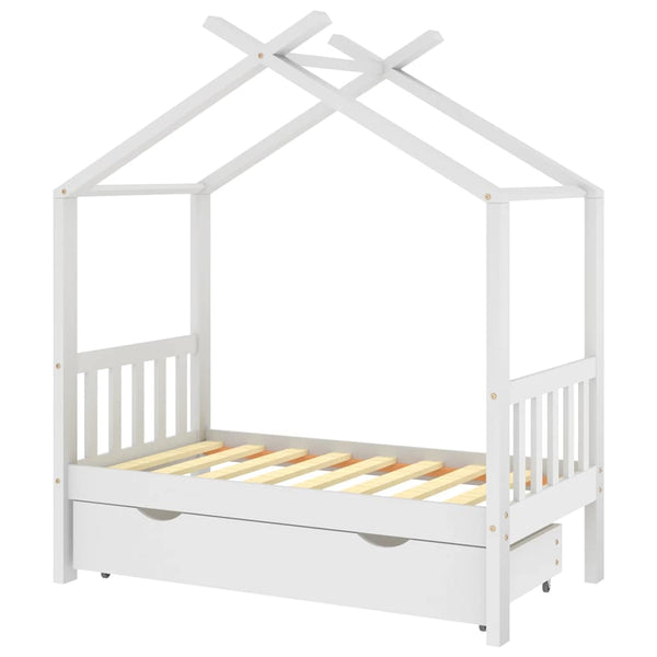 Kinderbett mit Schublade Kiefer Massivholz 70x140 cm