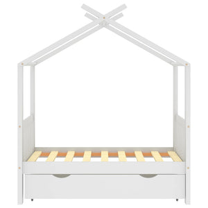 Kinderbett mit Schublade Kiefer Massivholz 70x140 cm