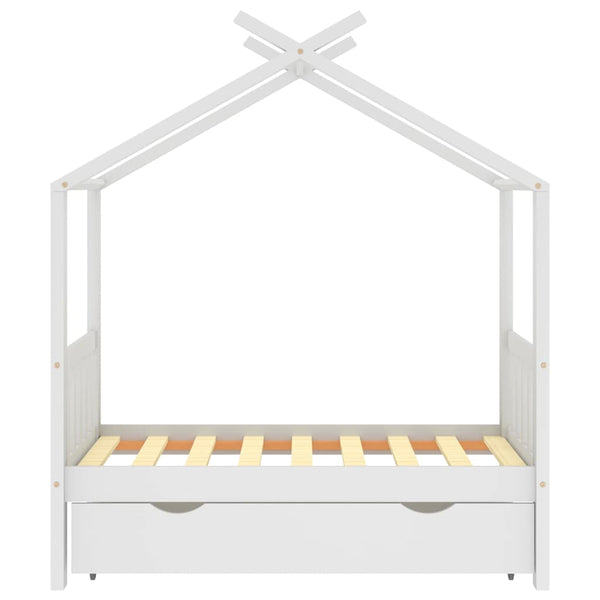 Kinderbett mit Schublade Kiefer Massivholz 70x140 cm