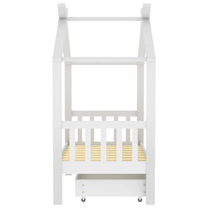 Kinderbett mit Schublade Kiefer Massivholz 70x140 cm