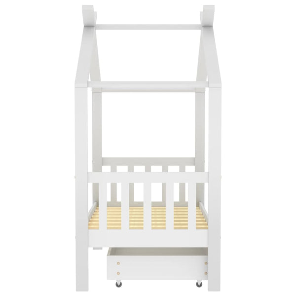 Kinderbett mit Schublade Kiefer Massivholz 70x140 cm