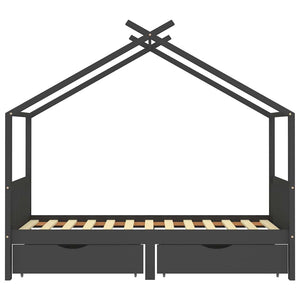 Kinderbett mit Schubladen 90x200 cm Dunkelgrau