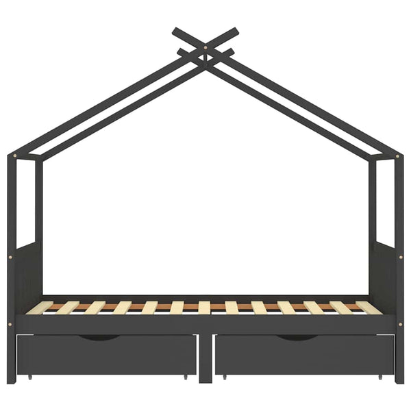 Kinderbett mit Schubladen 90x200 cm Dunkelgrau